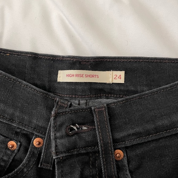 Black Levi’s 501 High Rise Shorts - Picture 6 of 7